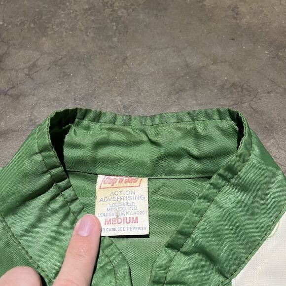 Vintage 70s Greensboro Green Boxy Striped Light Jacket - Picture 6 of 6